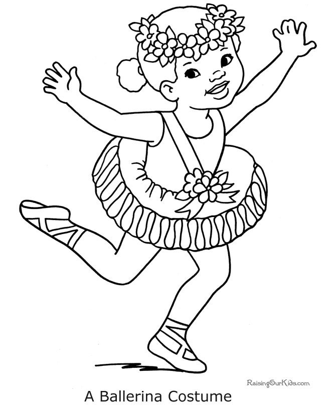Halloween coloring pages - Ballerina Costume 016