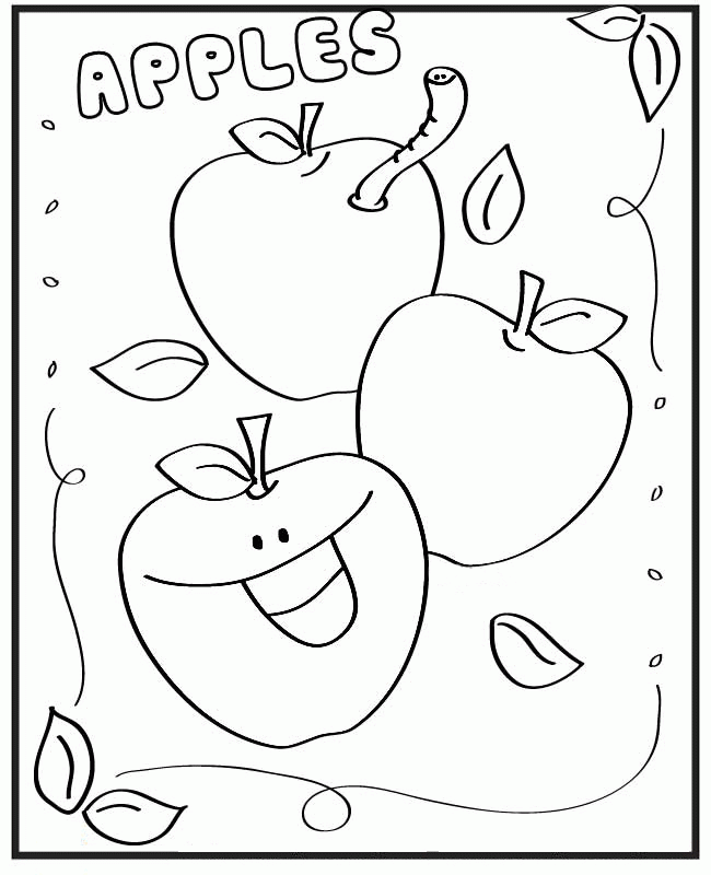 Apples Greeting Card to Color | Coloring
