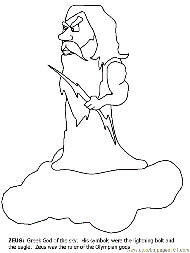 Coloring Pages Greece Zeus (Countries > Greece) - free printable