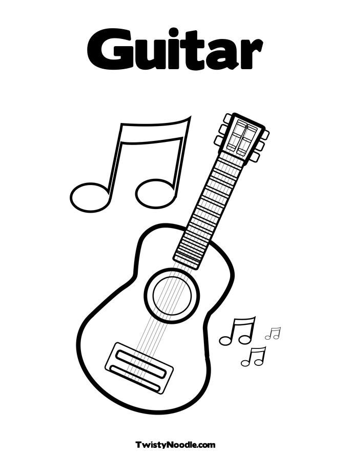 Pin Pin Art Electric Guitar Coloring Page Instrument Pinterest