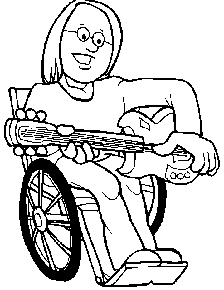 Disabilities Are Still Just Playing Guitar Coloring Pages