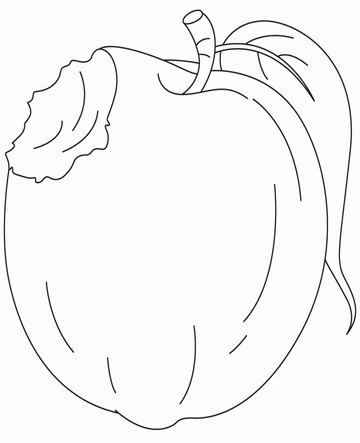 Has Bitten Apples Coloring For Kids - Fruit Coloring Pages : Girls