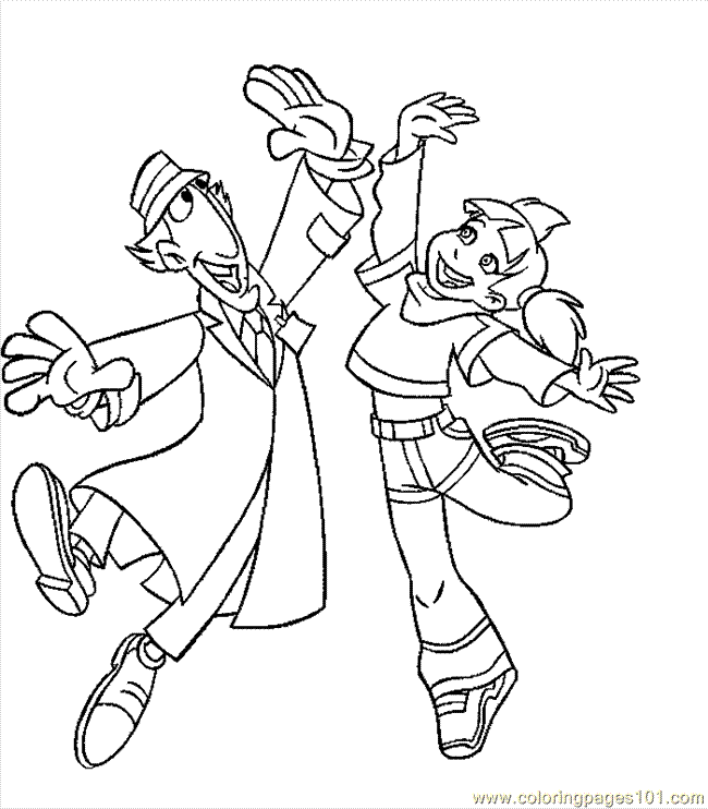 Coloring Pages Inspector Gadget 001 (Cartoons > Others) - free