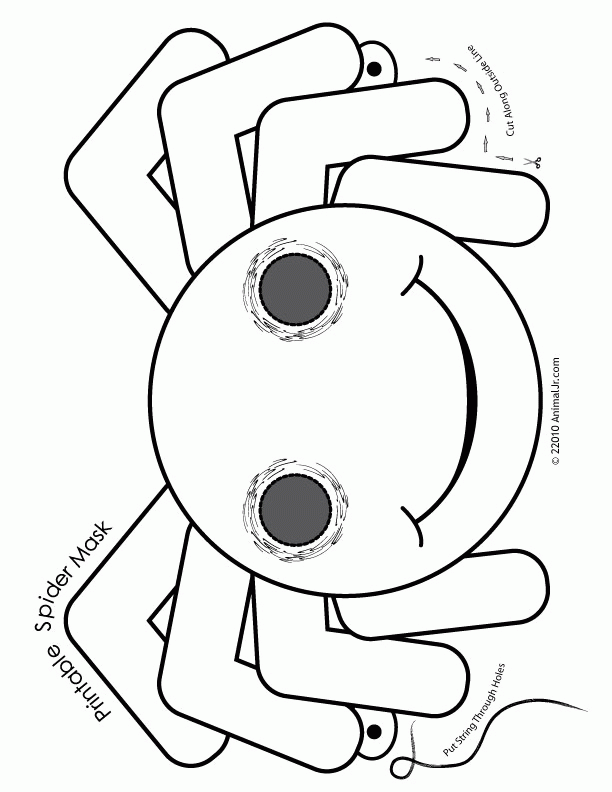 spider face mask Colouring Pages