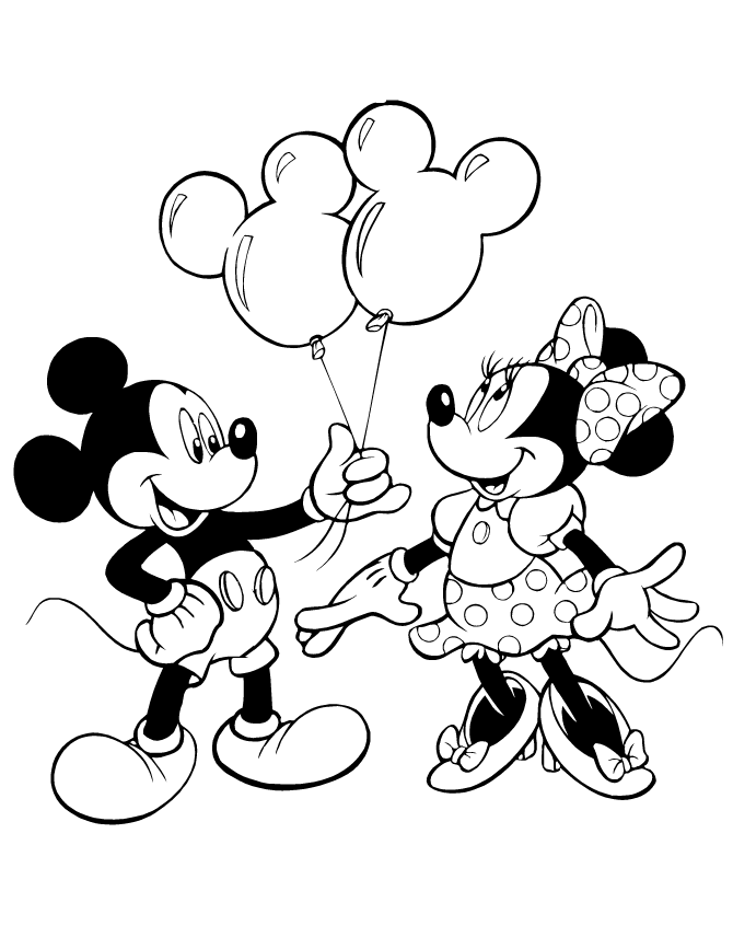 Minnie Mickey Mouse Coloring Pages - Free Download | Coloring