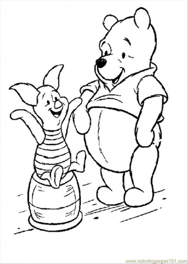 Printable coloring page piglet and pooh cartoons winnie the pooh