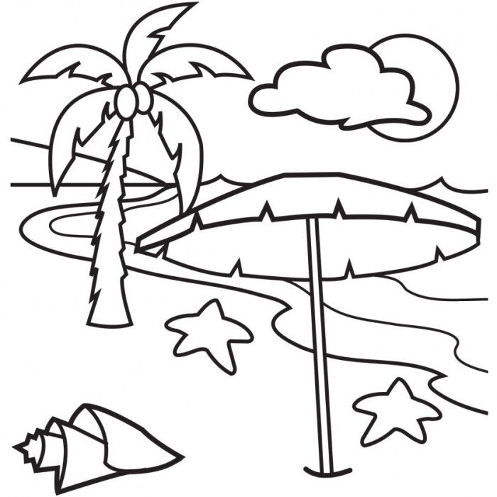 Cold Juice in a Beach Coloring Page | Kids Coloring Page