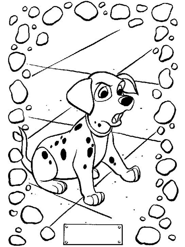 Free Disney Cartoon 101 Dalmatian Coloring Sheet