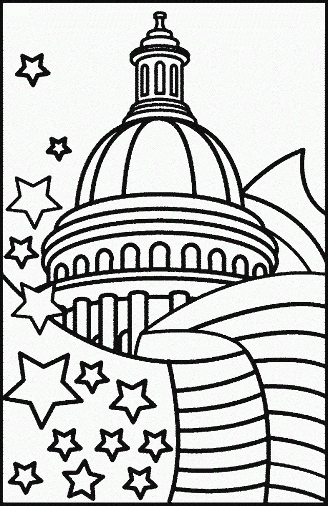 Independence Day Coloring Pages Coloring Part 4 123111 Us Flag