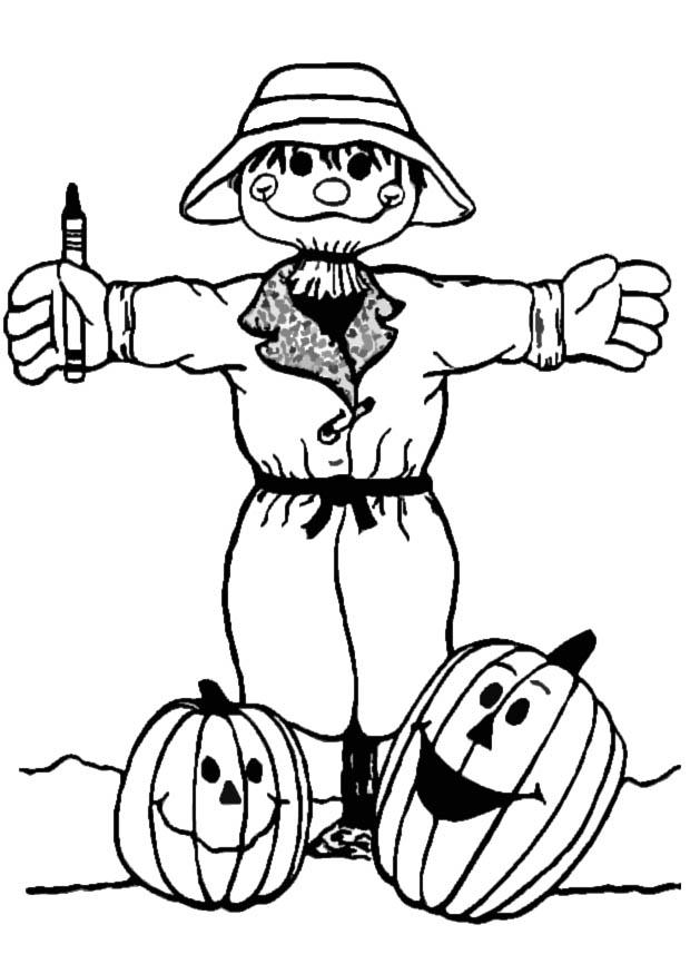 halloween coloring pages: Scarecrow Coloring Pages, Halloween