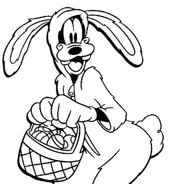 and print goofy easter disney coloring pages