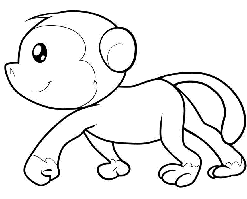 Download Cute Monkey Coloring Page Printable Or Print Cute Monkey