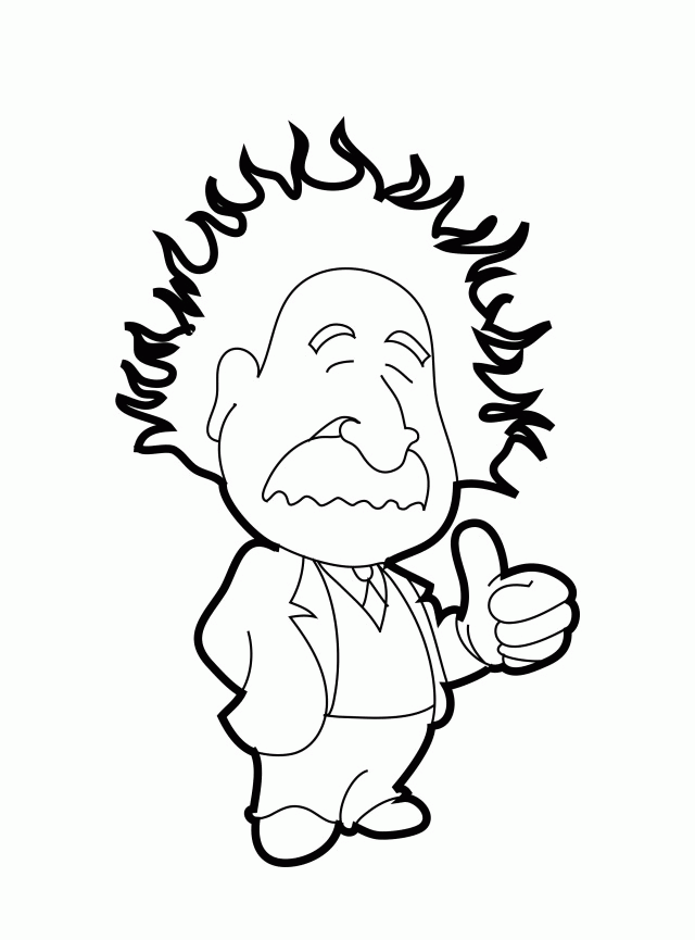 Albert Einstein Put Thumbs Up Coloring Pages Figure Coloring