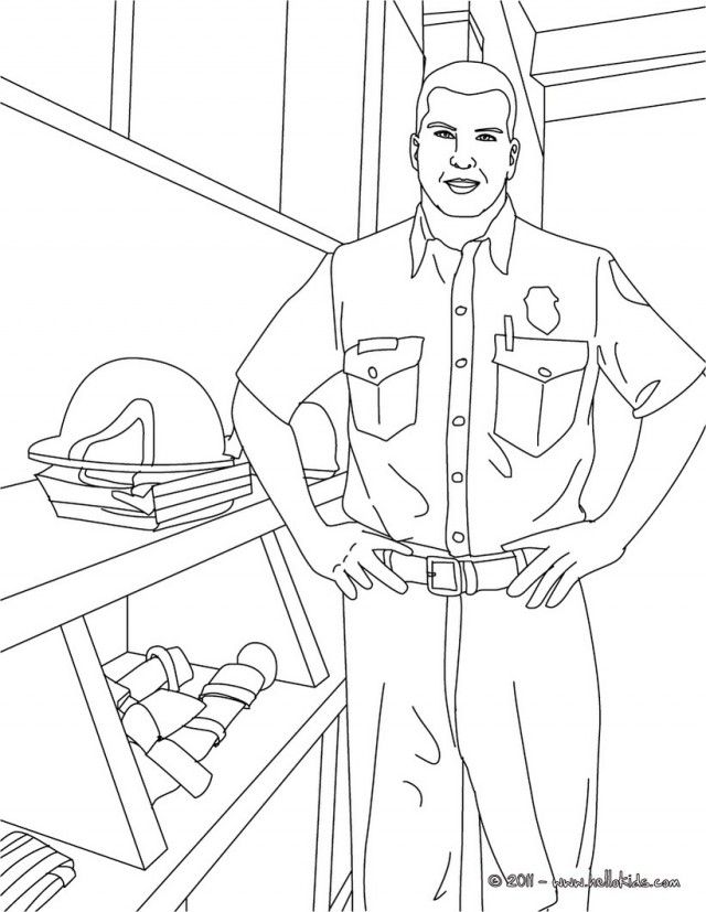 FIREMAN Coloring Pages Fireman In Uniform Firefighter Coloring