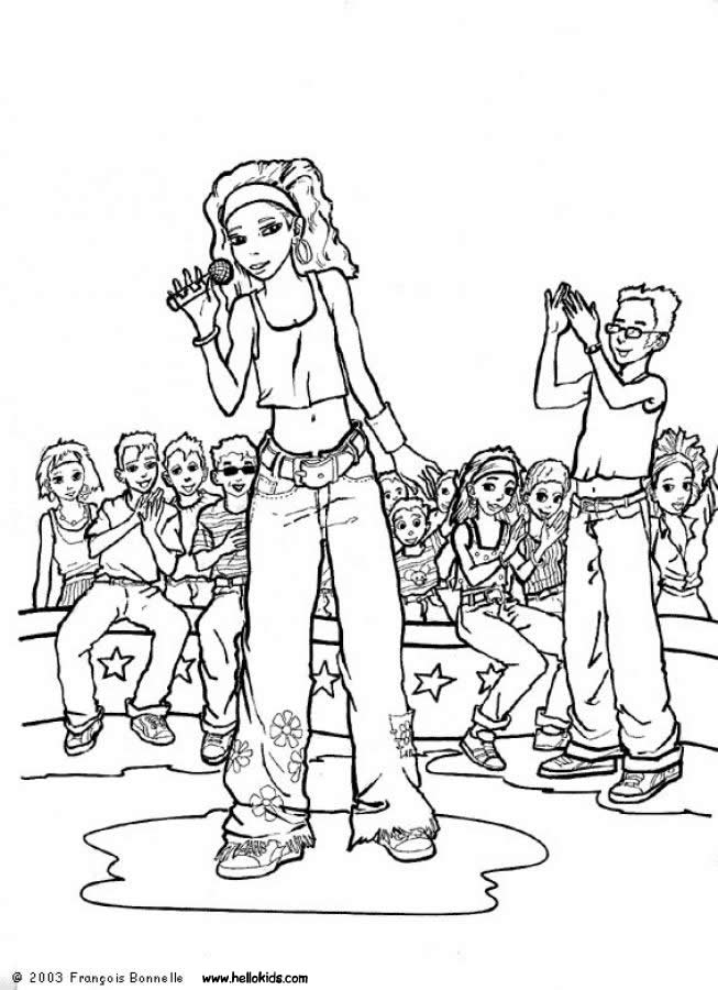 SINGER coloring pages - Rock star