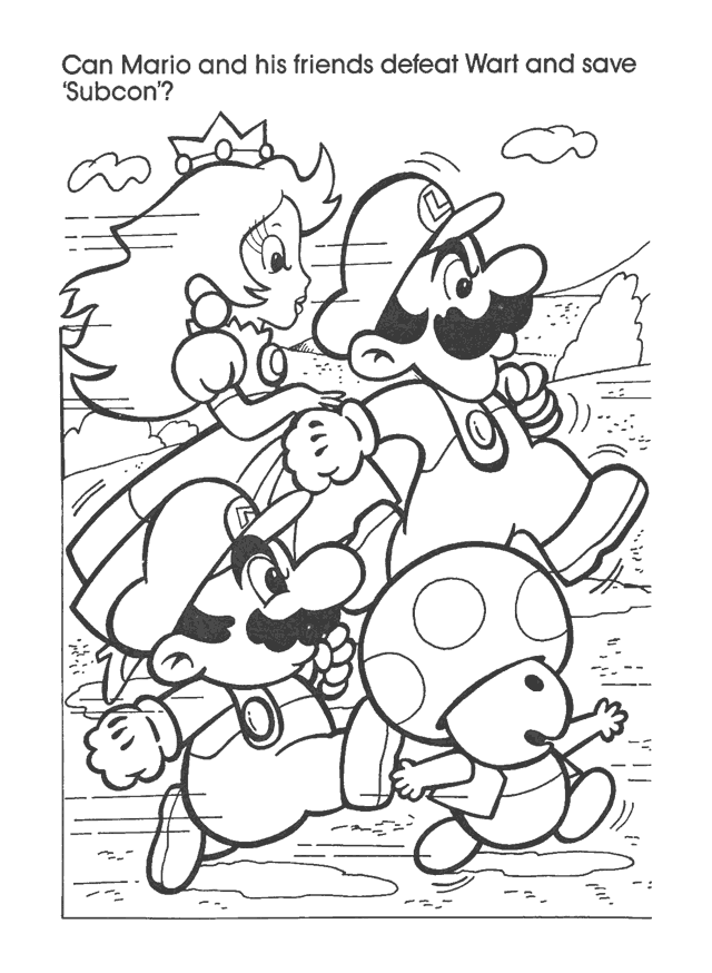 nes mario Colouring Pages