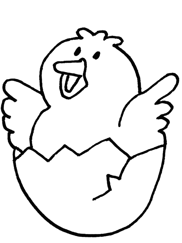 Printable cartoon chicken coloring page for kids | Kids Printable