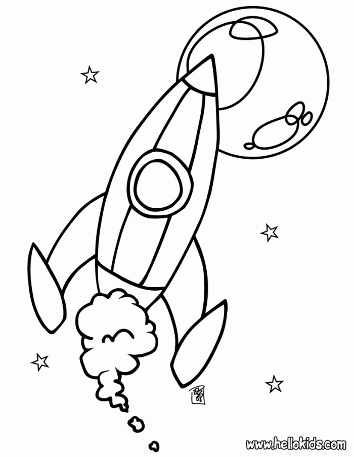Spaceship Coloring Page For Kids | 99coloring.com