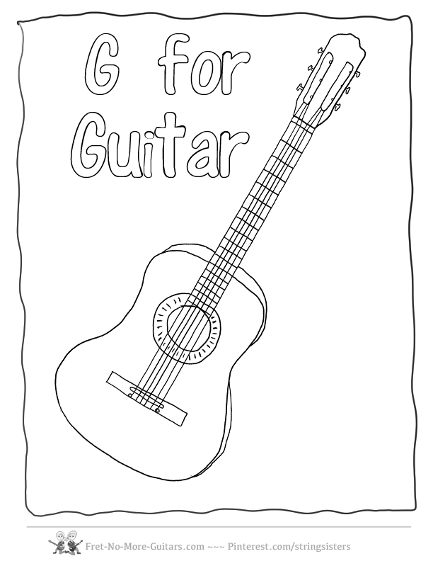 Guitar Coloring Pages Acoustic Guitar,Music Collection of Guitar