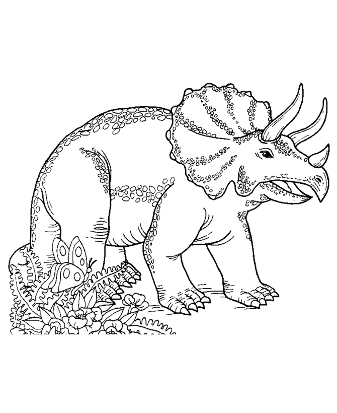 Triceratops Dinosaur Coloring Page | HelloColoring.com | Coloring