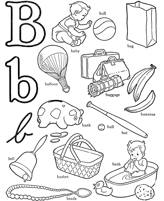 ABC Words Coloring Pages – Letter B – Baby | Free Coloring Pages
