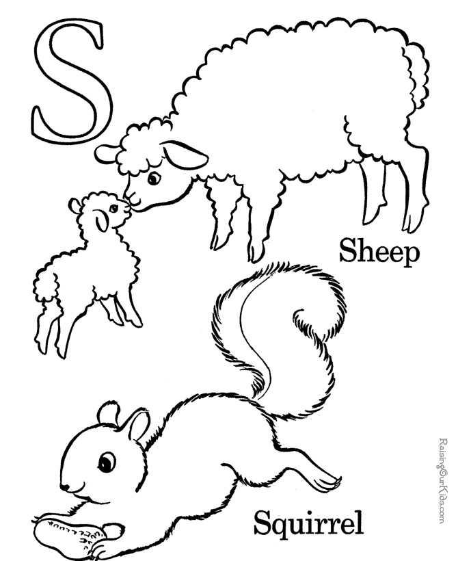 ABC coloring sheets - Letter S