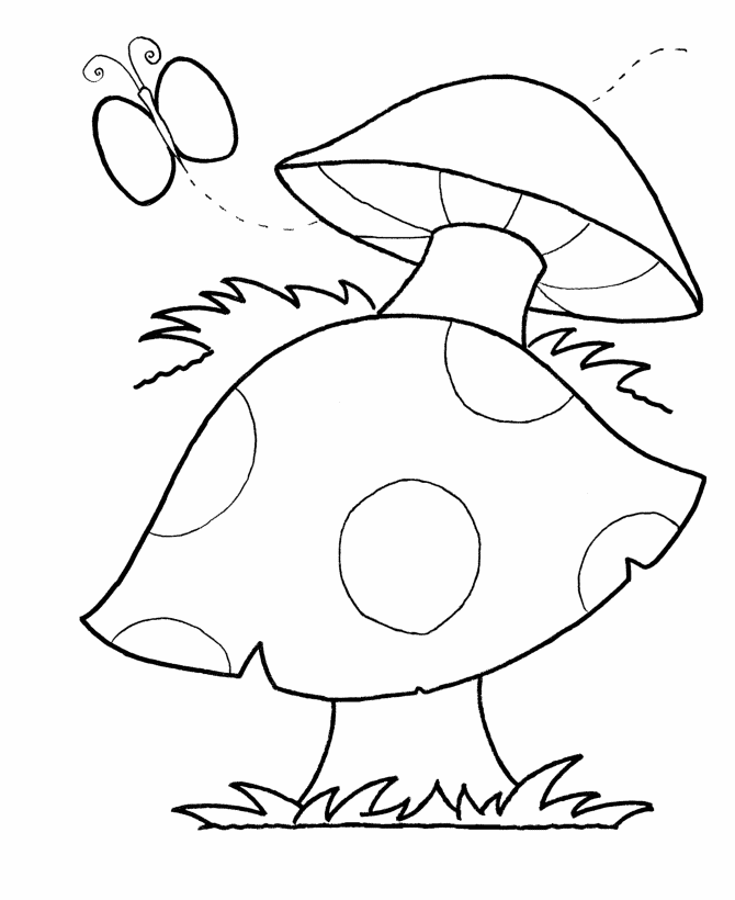 Learning Years: Mushroom Coloring Page - Simple Shape
