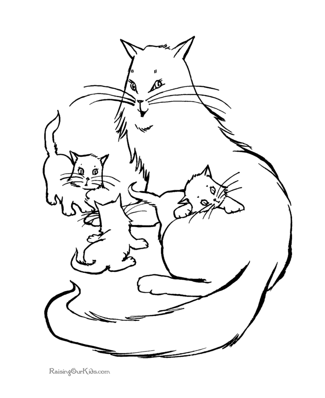 Free Cat Coloring Pictures 043