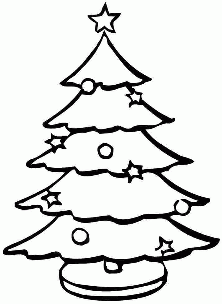 Free Colouring Pages Christmas Tree For Kindergarten #