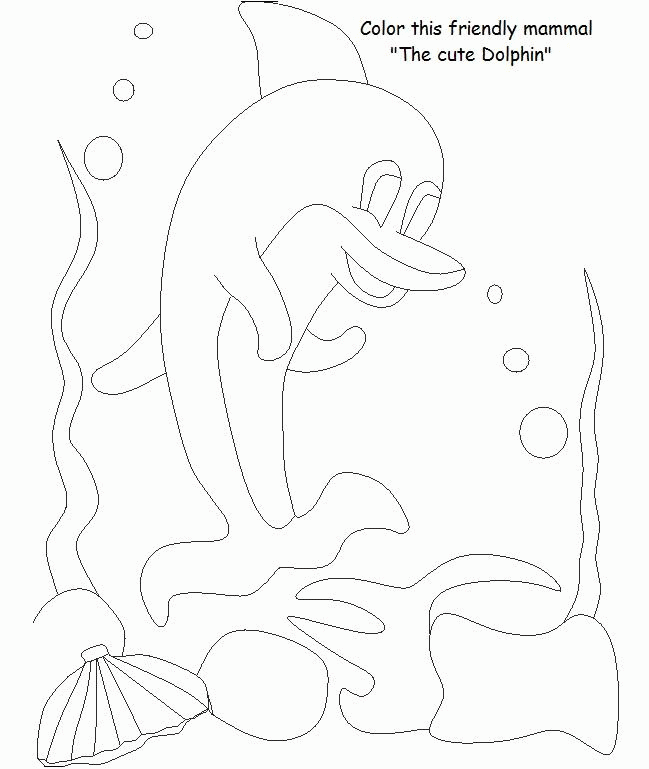 Dolphin printable coloring page for kids: Dolphin printable