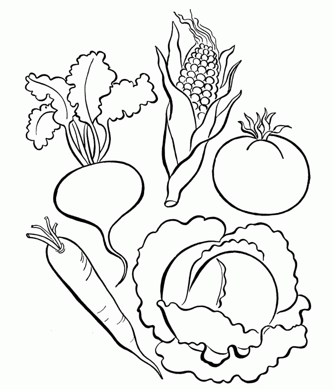 Vegetables That Are Rich In Its Nutrition Value Coloring Pages