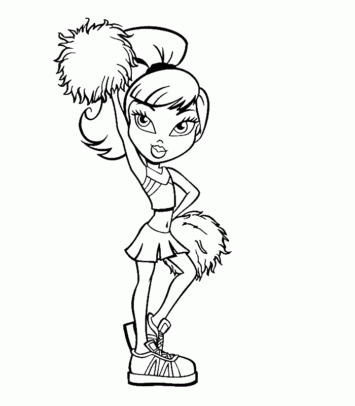 Bratz Cheerleaders Coloring Pages Free Printable Coloring Pages