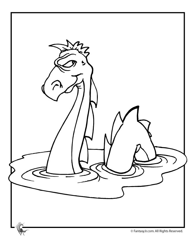 Loch Ness: Nessie | Coloring Pages.. for kids! :D