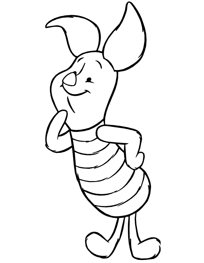 Piglet Thinking Coloring Page | Free Printable Coloring Pages