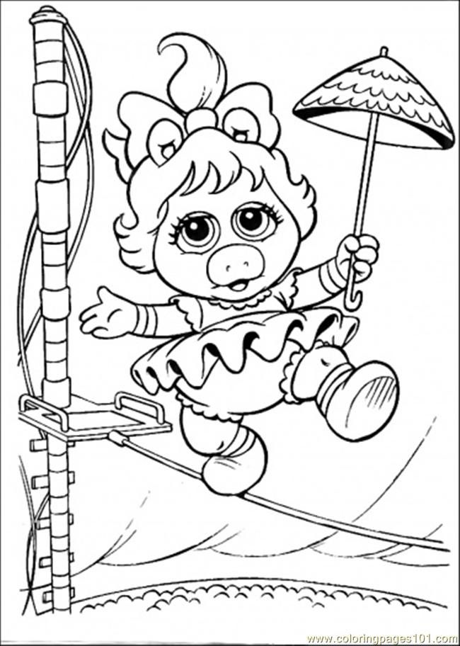Coloring Pages Piggy Babies (Cartoons > Muppet Babies) - free