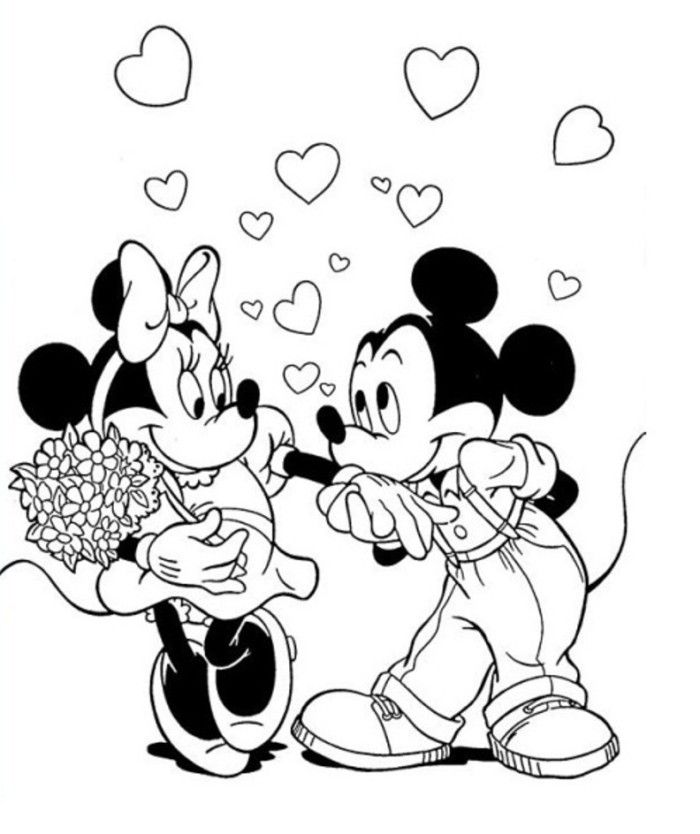 Mickey Kissing Minnie