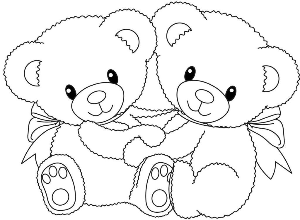 Teddy Bear Couple Coloring Pages Online Printable Wallpaper