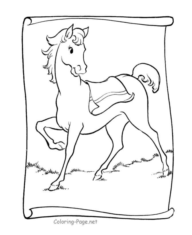Horse Coloring Page - Prancing pony