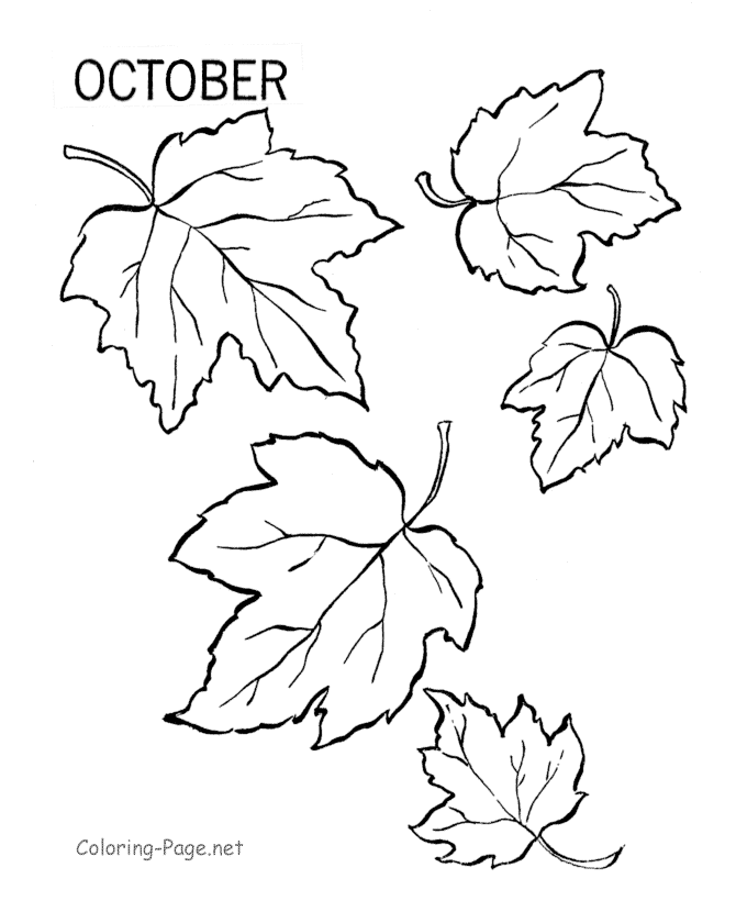 Fall coloring page - October leaves | Coloring Pages