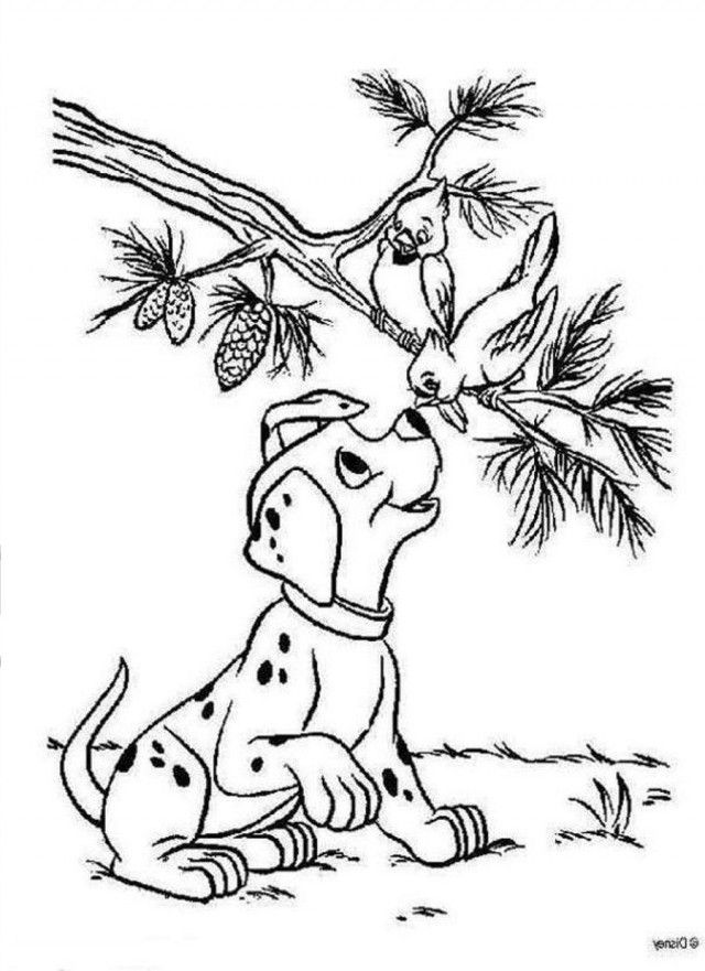 Download A Puppy With A Bird 101 Dalmatians Coloring Pages Or