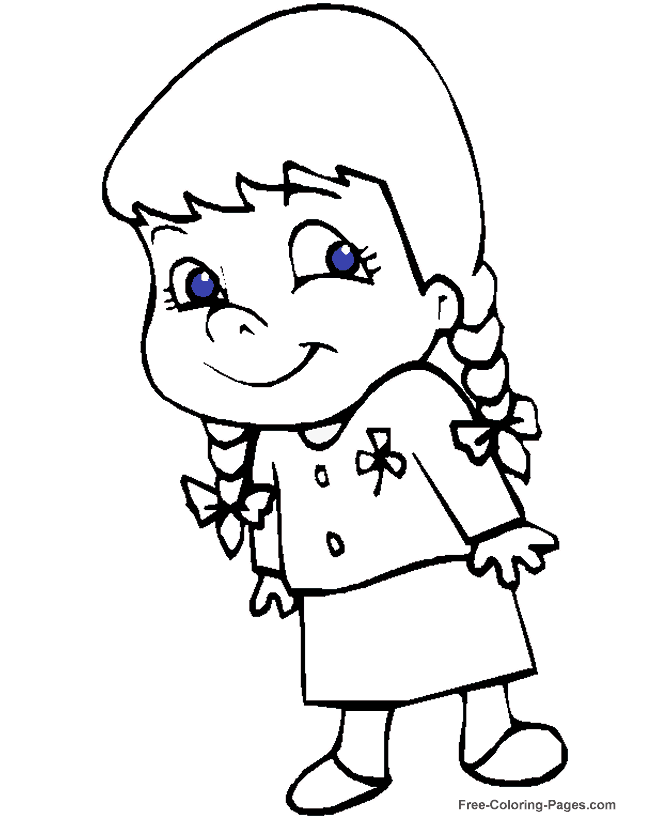 printable kids coloring pages shy girl