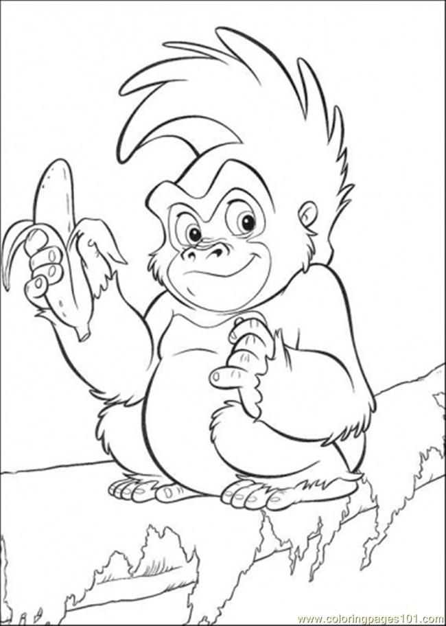 jungle monkey Colouring Pages