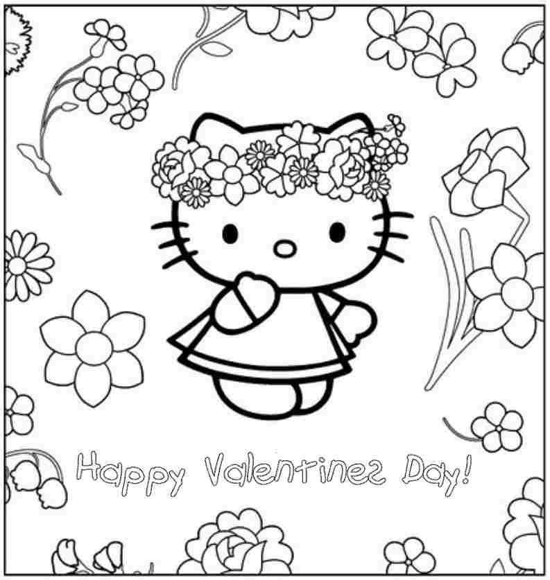 Printable Colouring Sheets Hello Kitty Valentine For Toddler 10100#