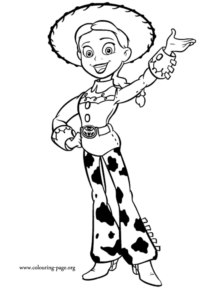 Toy Story - Jessie waving coloring page