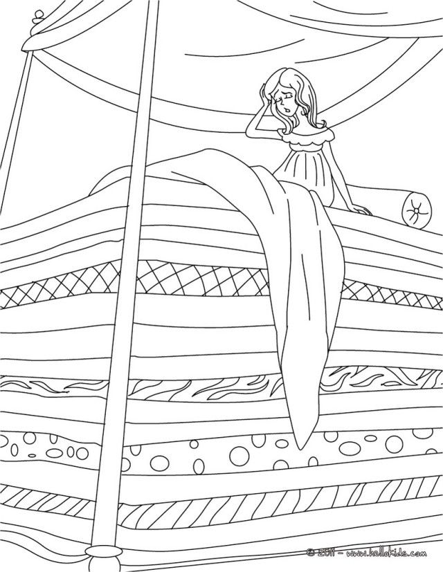 Downloadable The Princess And Pea Coloring Page | Laptopezine.