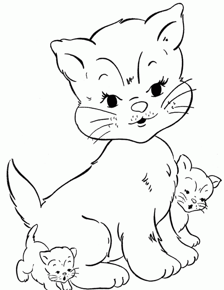 Downloadable Realistic Coloring Pages Of Cats Hd | ViolasGallery.com