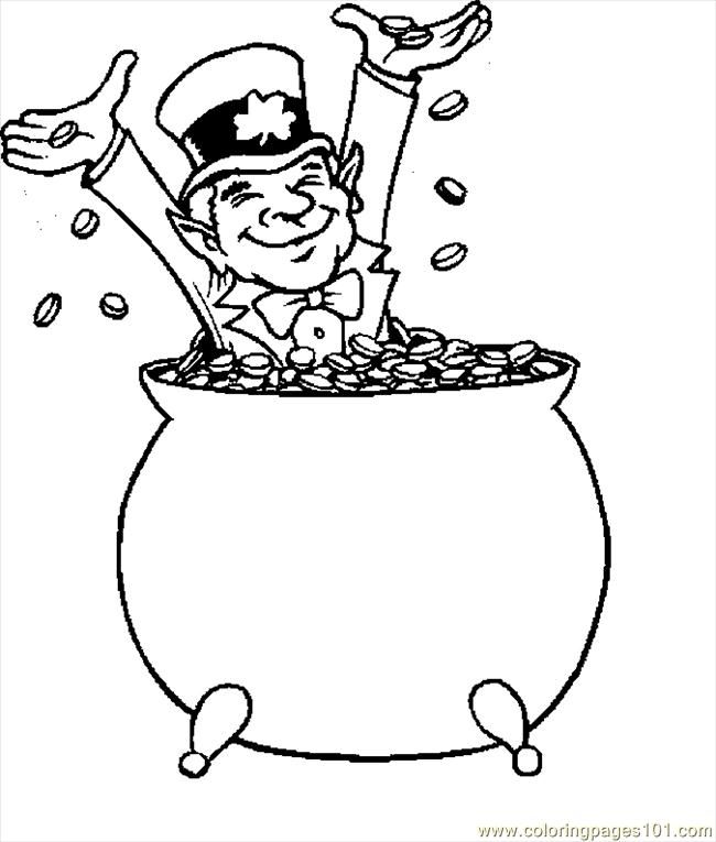 Coloring Pages Leprechaun With Gold 1 (Holidays > St. Patrick