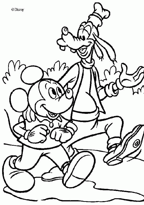 Mickey Mouse coloring pages - Goofy Goof and Mickey Mouse