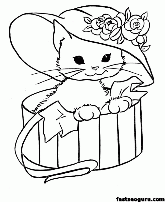 kitty cat printable coloring pages animals