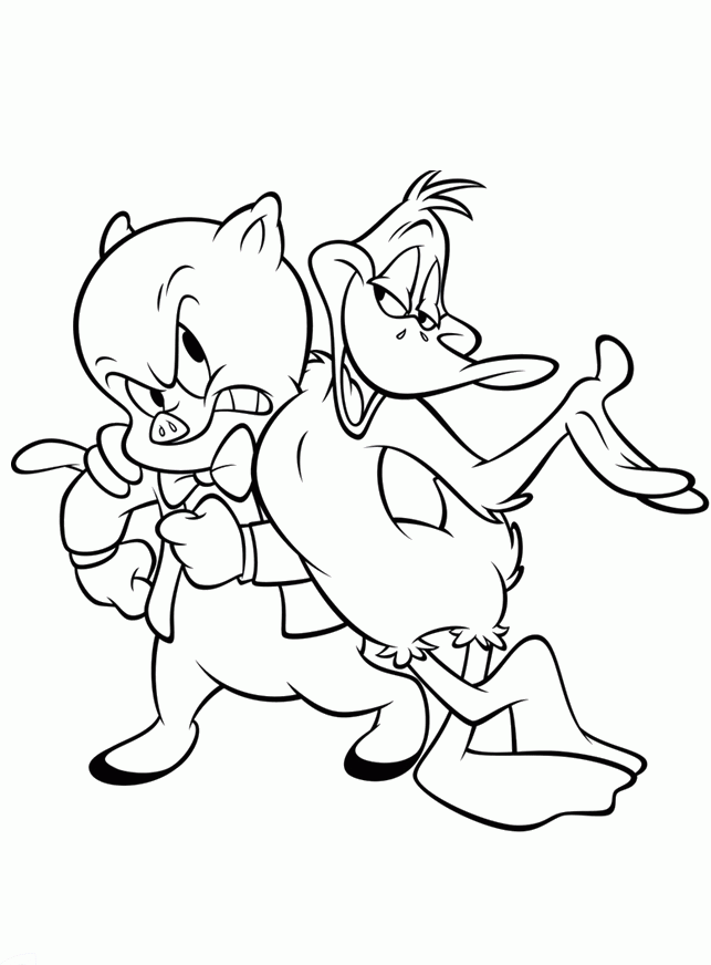 Porky Pig Felt Very Annoyed Coloring Pages - Looney Tunes Cartoon
